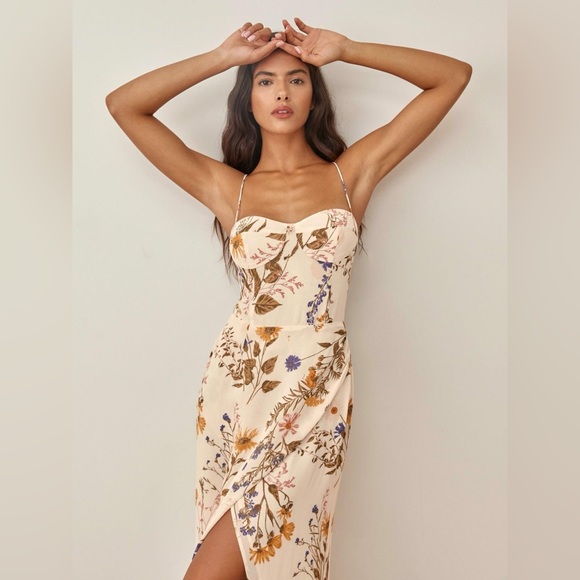 Reformation Petite Kourtney Dress in Frolic, size 6P, brand new, never worn. - Picture 2 of 13